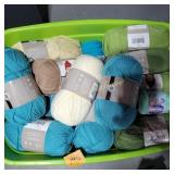 Blue, Green, Beige Yarn