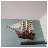 Ship hangs on the wall, has very intricate detail