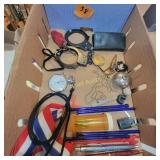 Stop Watch, Hand Cuffs, Oil Can, Stir Sticks