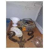 Milk Glass, Candle Holder, Fish Bowl