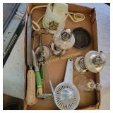 Vtg Lamps, Green Handle Ware,