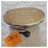 Vtg First National Bank Danville,  Il Bank w/ Key