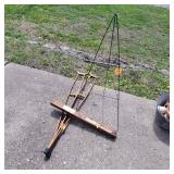 Wreath Holder, Wood Crutches
