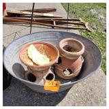 Galvanized  Tub , Pots