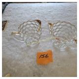 Vtg Gold Trimmed Cubed Creamer/Sugar