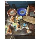 Vtg Dog Figurines, Plates,