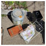 Basket, Cedar Box, Pop Corn Tin