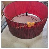 Vtg MCM Black Red Check Lamp Shade