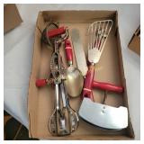 Vtg Red Handled Utensils