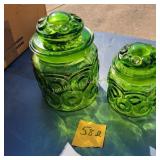 Green Moon and Star Canisters