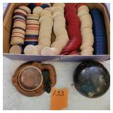 Vtg Poker Chips, Scottish Dog Ash Tray