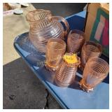 Vtg Ancor Hocking " Manhattan" Pattern Depression