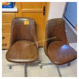 2 Dining Room Chairs on rollers