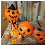 Halloween Pumpkins, Blow Mold, Vtg