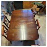 Vtg  Duncan Phyfe Table and Matching Chairs