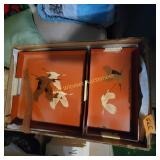 Vtg Japanese  Lacquer Ware Trays featuring
