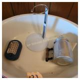 Enamel Ware Pan, Small Peculating Coffee Pot