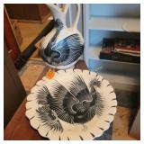 Hand Painted Mexican Folk Art  With Bird Design