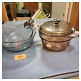 Pyrex Glass Pans, Copper Bottom Pan