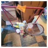 Tennis, Racket, Balls, Ball Basket