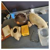 Vtg Big Ear Mouse, Sack Pig,  Shells