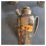 Vtg Art Deco Silver-Plated Martini Cocktail Shaker