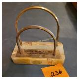 Vtg Imported Onyx Hinders Motor Co. Napkin Holder