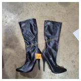 Black Knee High Stiletto High Boots