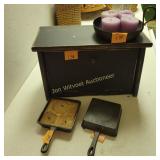 Vtg Bread Box, Cast Iron with Candles
