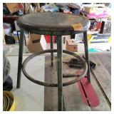 Vtg Round Metal Stool