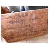 Wood Box and Rubber Rain Boots