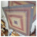 Vtg Square Braided Rug