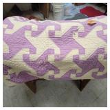 Vtg Indian Puzzle Full Size Quilt