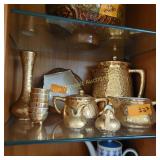 Vtg Pottery Weeping Gold Tea Set Mid 20th Century