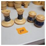 Vtg Pfaltzgraff Stoneware Candlestick Holders, S/P