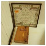 Vtg Cross Stitch, Holy Bible Cedar Box