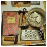 Vtg Spools, Colander,Grater