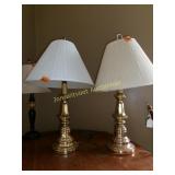 Pr Brass Lamps