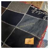 Vtg Handmade Wool Quilt