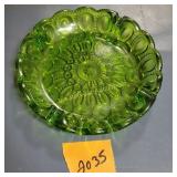 L.E.Smith Glass Co. Moon/Star  Green Ash Tray