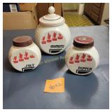 Vtg Fire King Vitrock Milk Glass Grease Container