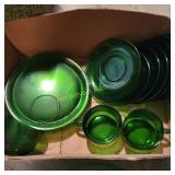 Vtg Green Dish set