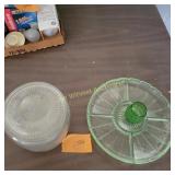 Vtg Grease Jar, Green Depression
