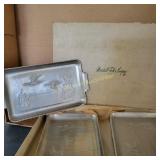 Small Hammered Aluminum Trays, Small