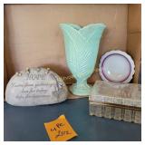 Haeger Vase,Inarco Dish, Trinket Box