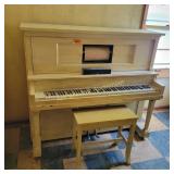 Vtg Player Piano with lots of Rolls