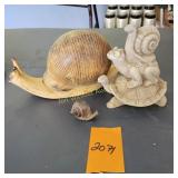 Turtle, Snails, Toad  Figures