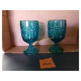 L.E. Smith Blue Moon/Star Goblets