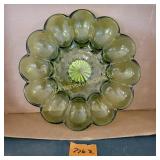 Vtg Anchor Hocking Fairfield Egg Plate