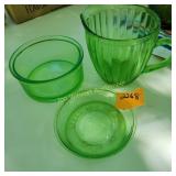 Green Glass, Oakes, Tipton, Ind Bowl